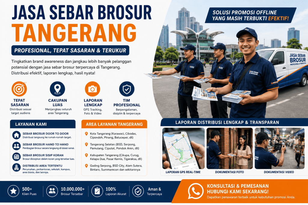 layanan dan area jasa sebar brosur tangerang