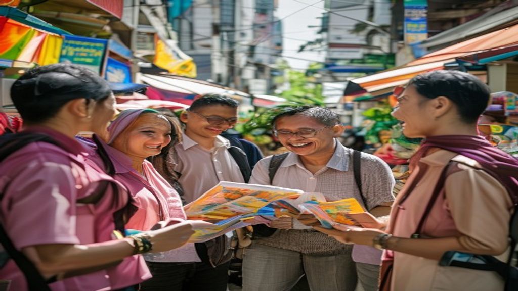 Gambar contoh desain pamflet iklan layanan profesional