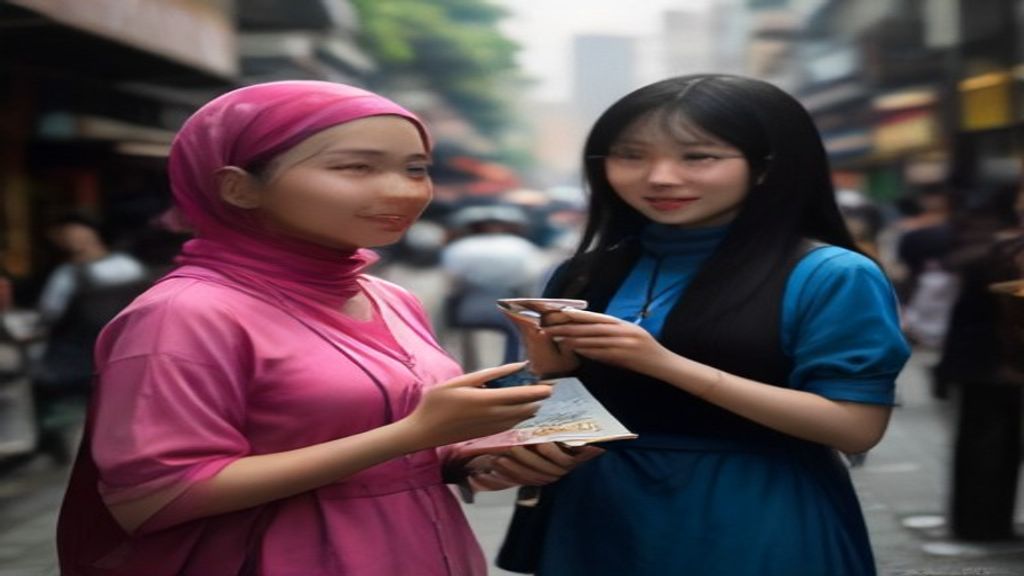 Ilustrasi petugas pemasaran melakukan door to door marketing kepada pelanggan