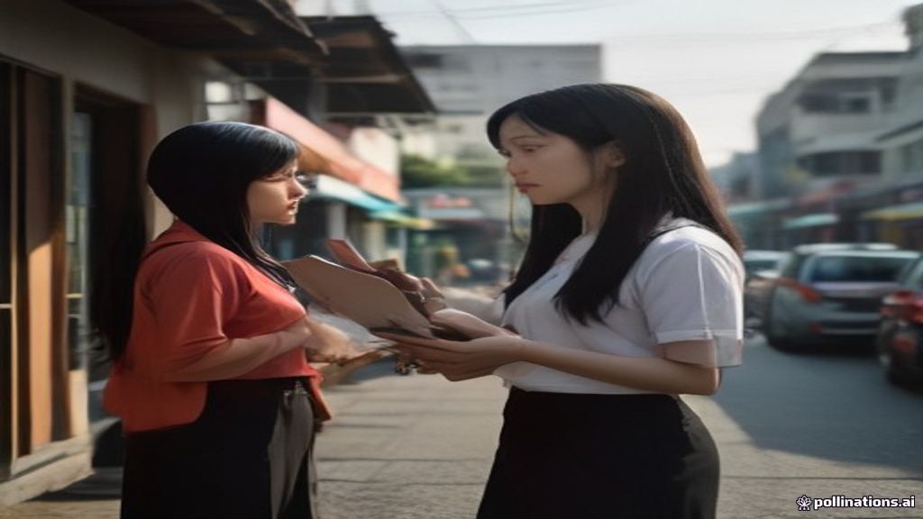 Petugas membagikan flyer promosi bisnis di area komersial BSD Serpong Tangerang.