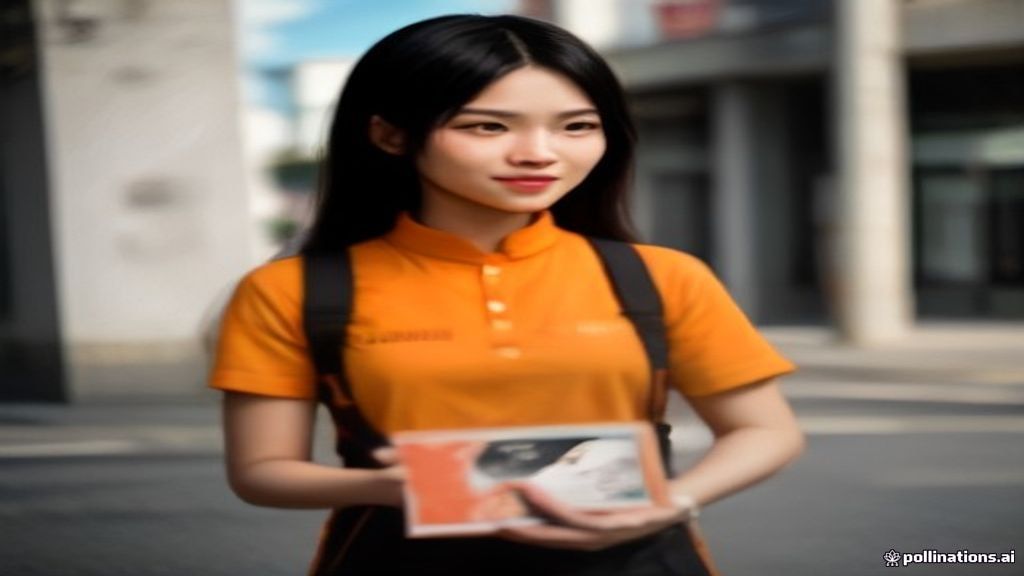 Model promosi Human Billboard BSD berjalan menyusuri jalanan kawasan BSD City untuk menarik perhatian audiens secara ...