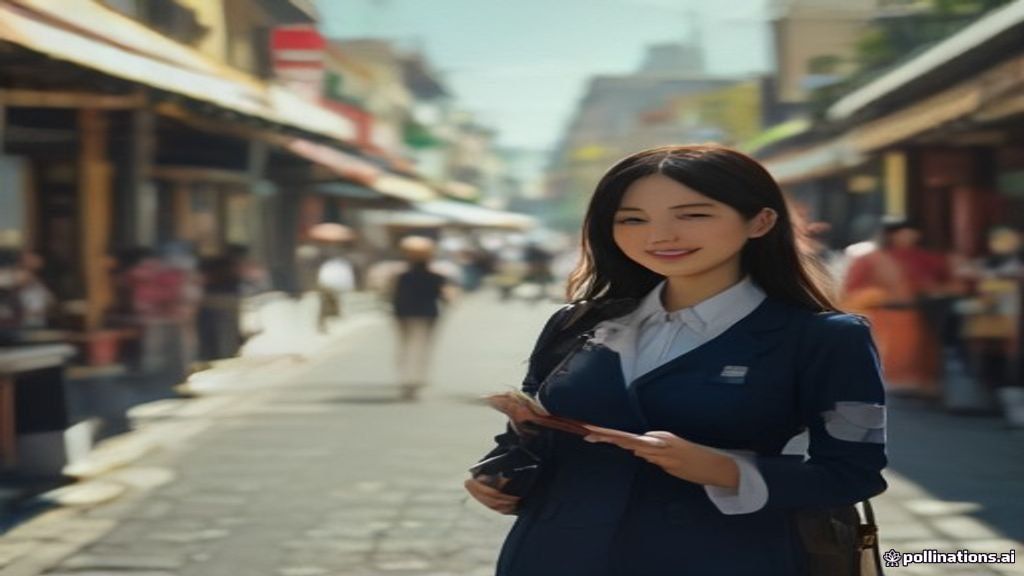 Sales Promotion Girl profesional berseragam rapi tersenyum ramah menyambut pengunjung dalam event pameran di Pamulang.
