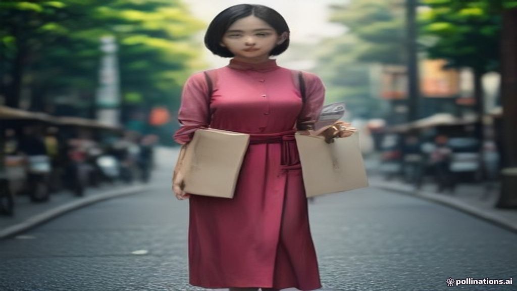 Model human billboard berjalan di area Kebon Jeruk Jakarta untuk promosi merek yang efektif dan menarik perhatian.
